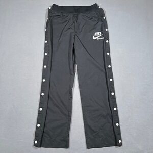 Nike Snap Breakaway Warm Up Track Pants Black Womens Size S Tear Away Athletic